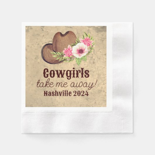 Maßgeschneidertes Rustikales Blumencowgirl Serviette (Vorderseite)