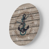 Maßgeschneidertes Rustikales, grau-braunes Muster Große Wanduhr (Winkel)