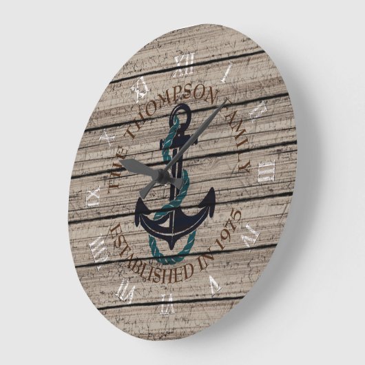 Maßgeschneidertes Rustikales, grau-braunes Muster Große Wanduhr (Winkel)