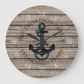 Maßgeschneidertes Rustikales, grau-braunes Muster Große Wanduhr (Vorderseite)