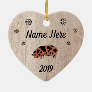 Maßgeschneidertes Rustikales KuneKune Pig Keramik Ornament