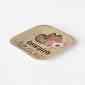 Maßgeschneidertes rustikales Pink Floral Cowgirl Pappteller (Gewinkelt)
