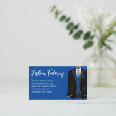 Maßgeschneidertes Schneiden von Schwarz und Blau Visitenkarte (Stehend Vorderseite)