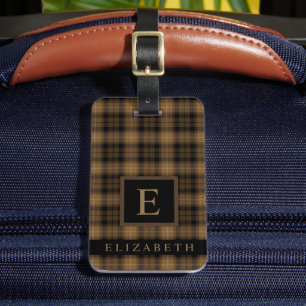 Maßgeschneidertes, schwarz-braunes Muster Gepäckanhänger