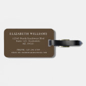 Maßgeschneidertes, schwarz-braunes Muster Gepäckanhänger (Rückseite horizontal)