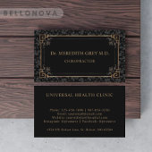 Maßgeschneidertes Schwarz-Gold-Brauntönchen-Monogr Visitenkarte