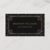 Maßgeschneidertes Schwarz-Gold-Brauntönchen-Monogr Visitenkarte (Vorderseite)