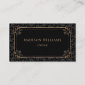 Maßgeschneidertes Schwarz-Gold-Brauntönchen-Monogr Visitenkarte (Vorderseite)