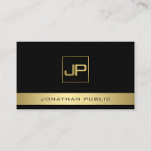 Maßgeschneidertes Schwarz-Gold-Monogramm-Elegant Visitenkarte (Vorderseite)