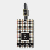 Maßgeschneidertes, schwarz-grau-rotes Muster Gepäckanhänger (Vorderseite vertikal)