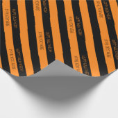 Maßgeschneidertes, schwarz-orangefarbenes Hallowee Geschenkpapier (Ecke)