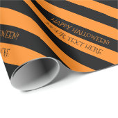 Maßgeschneidertes, schwarz-orangefarbenes Hallowee Geschenkpapier (Rolleneckpunkt)
