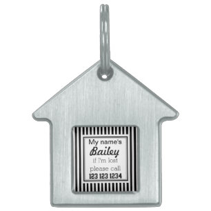 Maßgeschneidertes Schwarz und Weiß gestreift Tiermarke