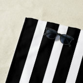 Maßgeschneidertes Schwarz-weiß gestreiftes Badetuc Strandtuch (Beispiel)