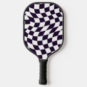 Maßgeschneidertes Schwarz-Weiß-Karton-Muster Pickleball Schläger (Rückseite)