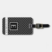 Maßgeschneidertes Schwarz-Weiß-Muster Gepäckanhänger (Vorderseite horizontal)