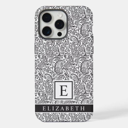 Maßgeschneidertes Schwarz-Weiß-Muster iPhone Hülle (Rückseite)