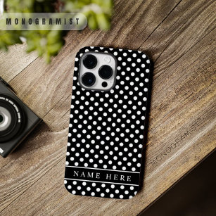 Maßgeschneidertes Schwarz-Weiß-Polka-Dot-Design Case-Mate iPhone 14 Pro Max Hülle
