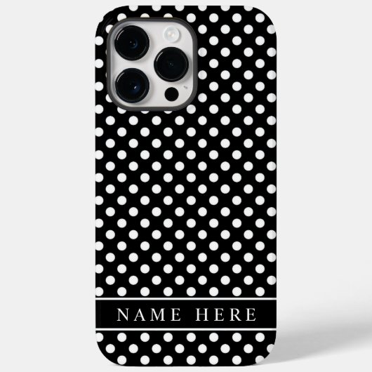 Maßgeschneidertes Schwarz-Weiß-Polka-Dot-Design Case-Mate iPhone Hülle (Rückseite)