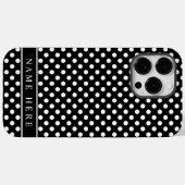 Maßgeschneidertes Schwarz-Weiß-Polka-Dot-Design Case-Mate iPhone Hülle (Rückseite (Horizontal))
