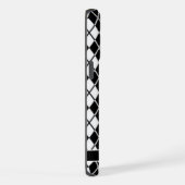 Maßgeschneidertes Schwarz-Weiß-Raute-Muster iPhone Hülle (Rechte Seite)
