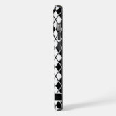 Maßgeschneidertes Schwarz-Weiß-Raute-Muster iPhone Hülle (Linke Seite)