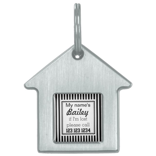 Maßgeschneidertes Schwarzweiß-Streifen Tiermarke (Vorderseite)