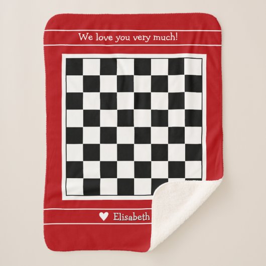 Maßgeschneidertes Sherpa Blanket mit Chessboard-De Sherpadecke (Vorderseite)