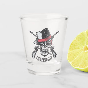 Maßgeschneidertes Skull-and-Guns-Schuss-Glas Schnapsglas