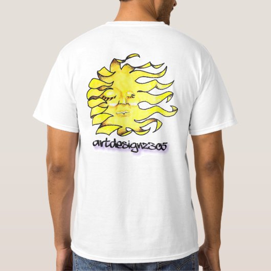 Maßgeschneidertes Sonnendesign T-Shirt (Rückseite)
