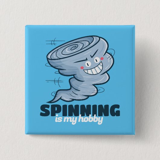 Maßgeschneidertes Spinning ist mein Hobby Button (Vorderseite)