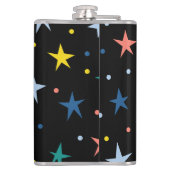 Maßgeschneidertes Sternmuster Bierbraun und Weinfl Flachmann (Rückseite)