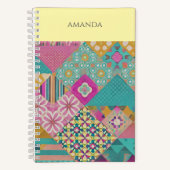 Maßgeschneidertes Stoffmuster Farbenfrohe Exotisch Notizblock (Vorderseite)