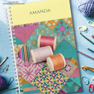 Maßgeschneidertes Stoffmuster Farbenfrohe Exotisch Notizblock