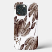 Maßgeschneidertes, stylisches Braun-Aquarell-Monog Case-Mate iPhone Hülle (Rückseite)