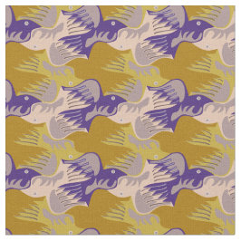 Maßgeschneidertes Stylized Birds Tesselgewebe Stoff