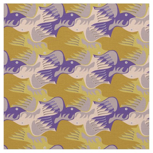 Maßgeschneidertes Stylized Birds Tesselgewebe Stoff (Nahaufnahme)