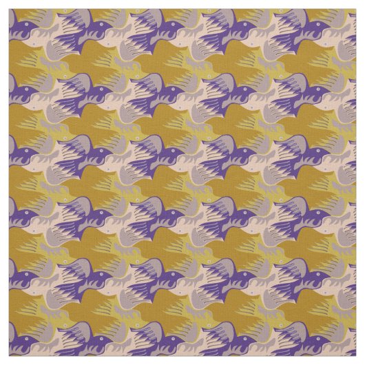 Maßgeschneidertes Stylized Birds Tesselgewebe Stoff (Muster)