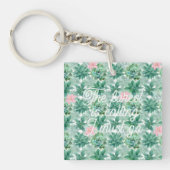 Maßgeschneidertes, sukkulentes rosa lienbotanische schlüsselanhänger (Vorderseite)