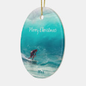 Maßgeschneidertes Surfverhalten im Ozean Keramik Ornament (Links)