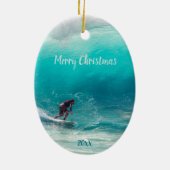 Maßgeschneidertes Surfverhalten im Ozean Keramik Ornament (Hinten)