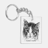 Maßgeschneidertes süßes kleines Kitten Schlüsselanhänger (Vorderseite links)