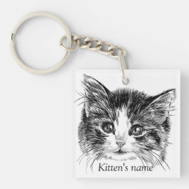 Maßgeschneidertes süßes kleines Kitten Schlüsselanhänger