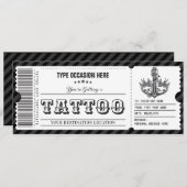 Maßgeschneidertes Tattoo-Geschenkzertifikat Einladung (Vorne/Hinten)