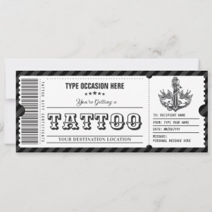 Maßgeschneidertes Tattoo-Geschenkzertifikat Einladung