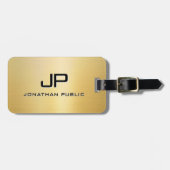 Maßgeschneidertes Template Metallic Look Gold Mono Gepäckanhänger (Vorderseite horizontal)