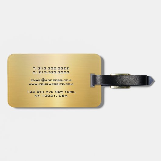 Maßgeschneidertes Template Metallic Look Gold Mono Gepäckanhänger (Rückseite horizontal)