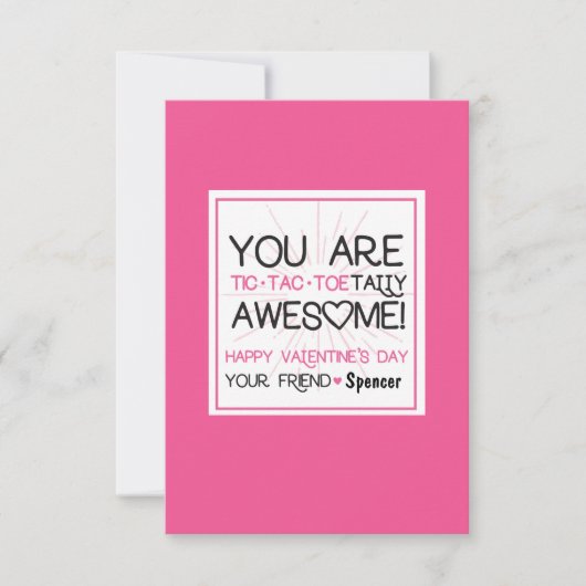 Maßgeschneidertes Tic Tac Toe Valentine Einladung (Vorderseite)