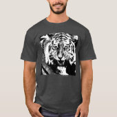 Maßgeschneidertes Tiger-Template Modernes Kohlekra T-Shirt (Vorderseite)