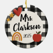 Maßgeschneidertes trendiges Lehrerdekor Keramik Ornament (Hinten)